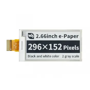2,66-инчов дисплей E-Paper EInk Raw с резолюция 296 × 152 пиксела, черно-бял двуцветен интерфейс SPI без печатни платки